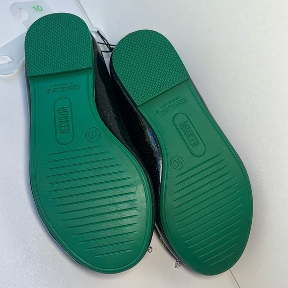 NEW Wicked Black + Purple Ballet Flats Girls Size 10 with faux diamond bow +logo - Picture 13 of 13